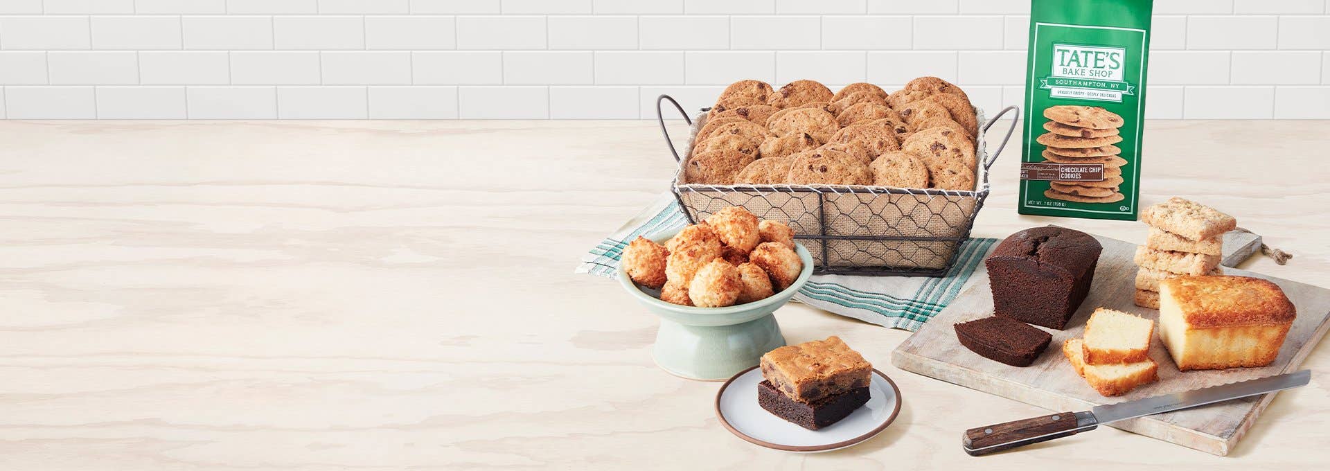 Various baked goods and cookies on a table