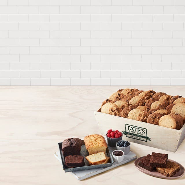 Various baked goods and cookies on a table