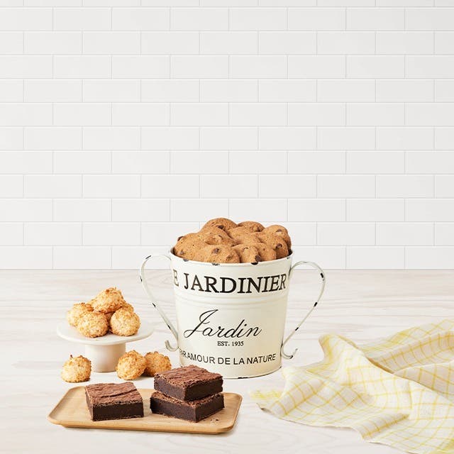 Various baked goods and cookies on a table