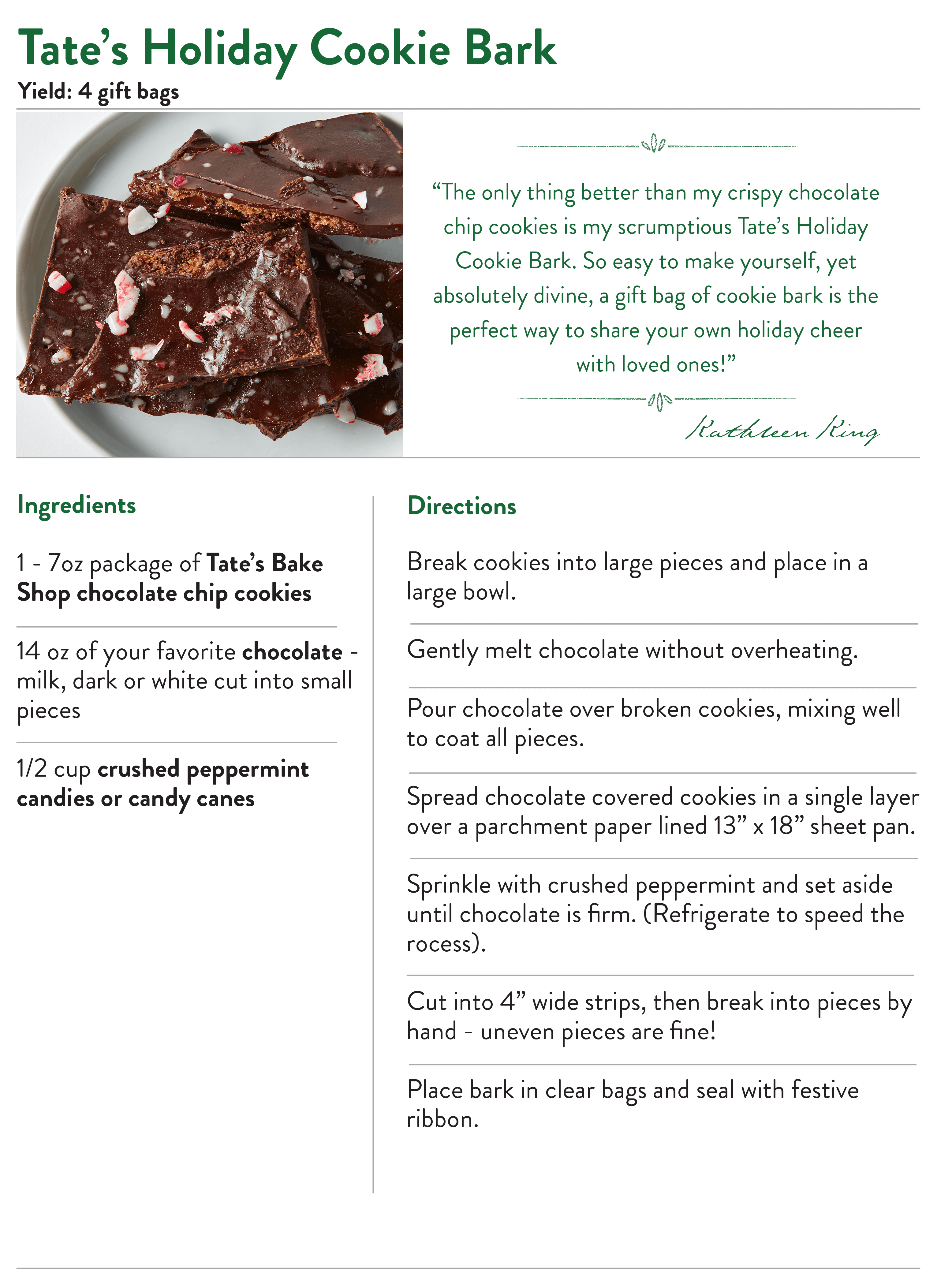 Tate's Holiday Cookie Bark