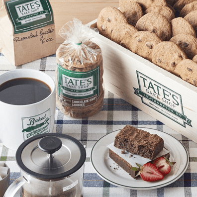 Cookies and cup of coffee on table